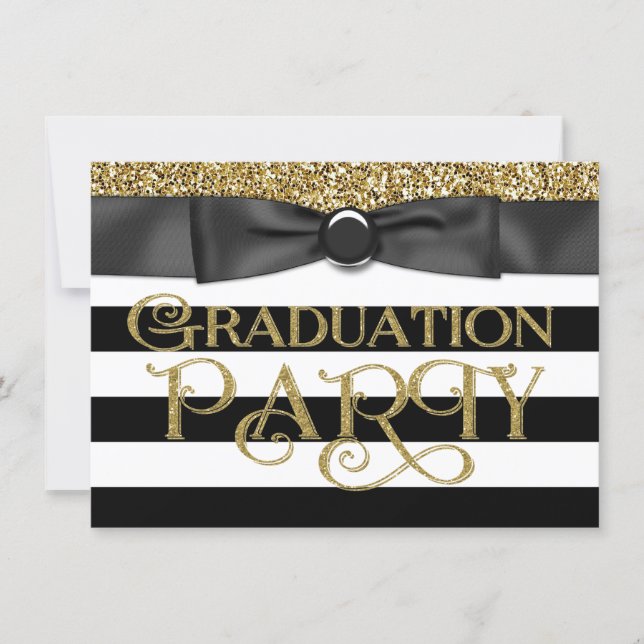 Gold Glitter Class of 2015 Graduation Invitation (Front)