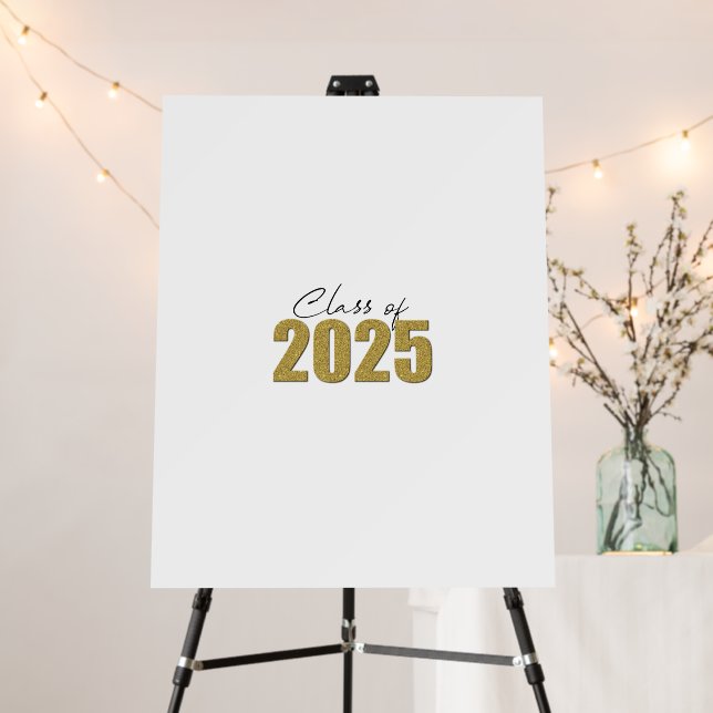 Gold Glitter Class of 2025 Autograph Board (In Situ (Stand))