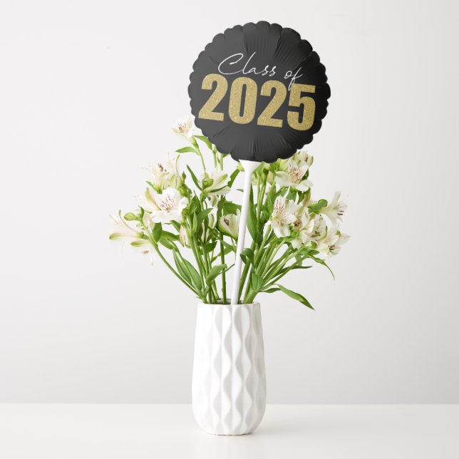 Gold Glitter Class of 2025 Balloon (Vase)