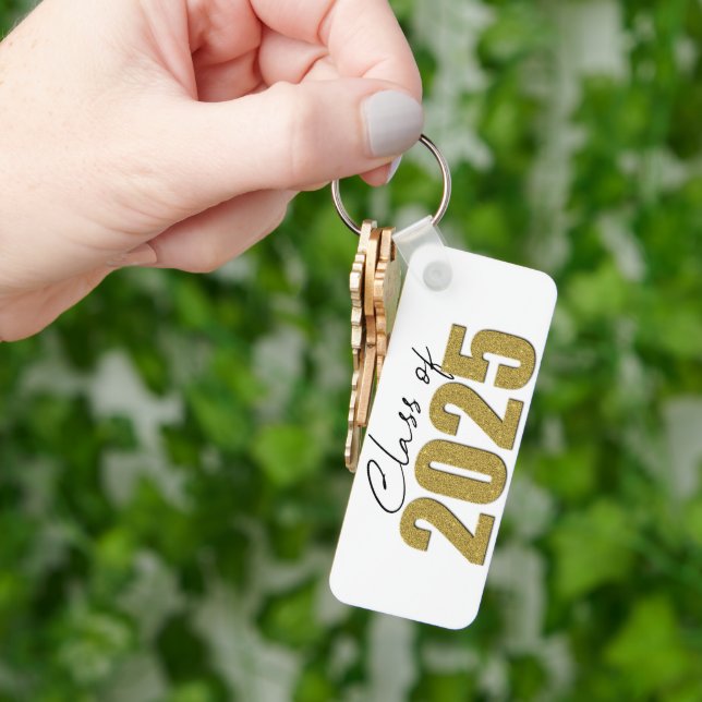 Gold Glitter Class of 2025 Keychain (Hand)