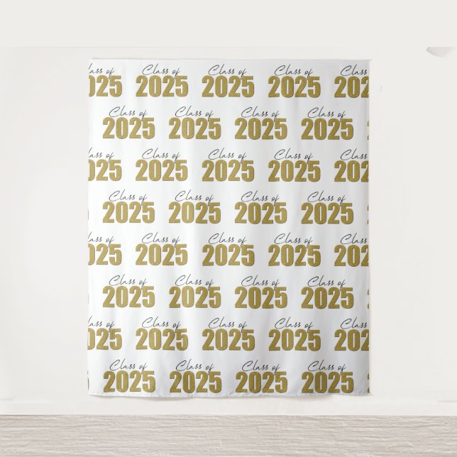 Gold Glitter Class of 2025 Photo Backdrop (Front)
