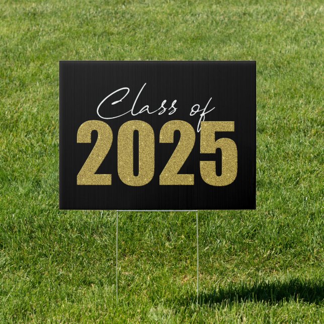 Gold Glitter Class of 2025 Sign (Insitu)