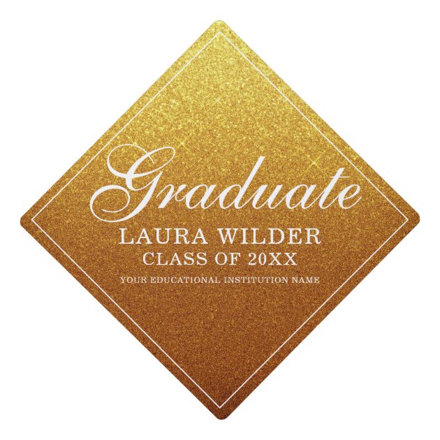 Gold Glitter Class Of Graduation Cap Topper | Zazzle