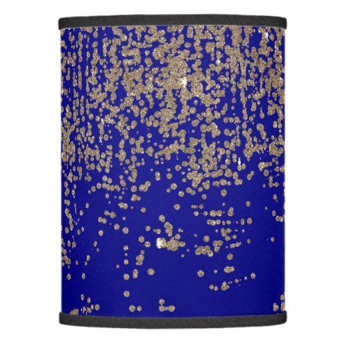 Gold Glitter Cobalt Blue Gradient Ombre Confetti Lamp Shade