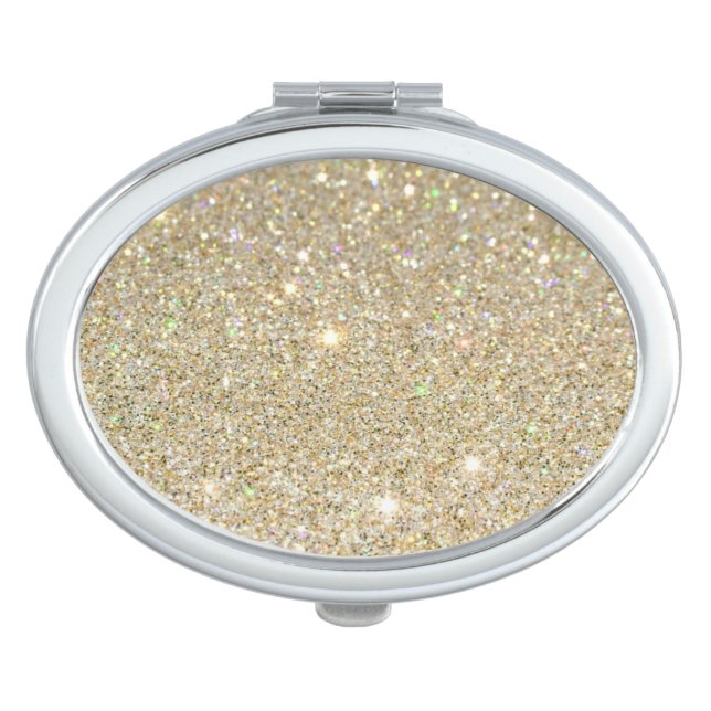 Gold glitter Compact Mirror (Front)