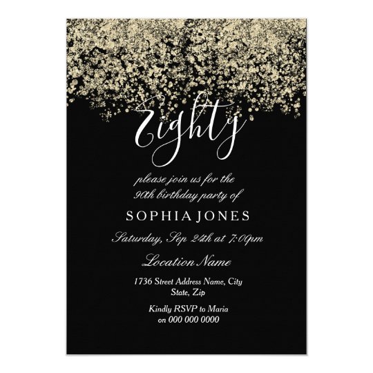 gold glitter confetti black