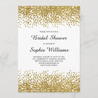 Gold Glitter Confetti Bridal Shower Invitation
