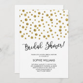 Gold Glitter Confetti Bridal Shower Invitation (Front/Back)