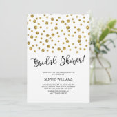 Gold Glitter Confetti Bridal Shower Invitation (Standing Front)