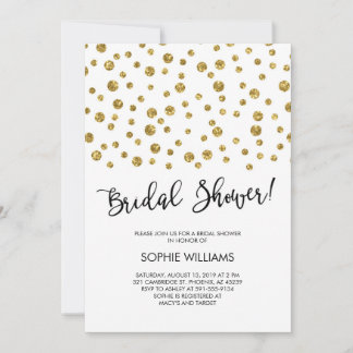 Gold Glitter Confetti Bridal Shower Invitation