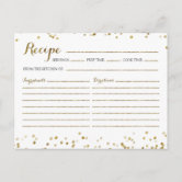 Personalized Recipe Cards - Pink & Gold Confetti