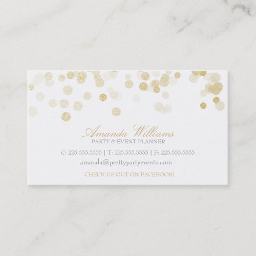Gold Glitter Confetti Business Card Templates