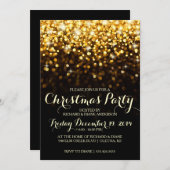 Gold Glitter Confetti Christmas Party Invitation (Front/Back)