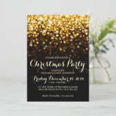Gold Glitter Confetti Christmas Party Invitation (Standing Front)