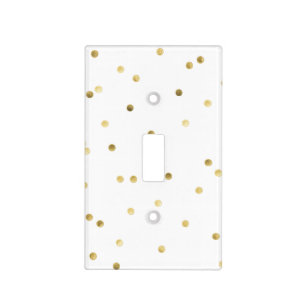 Gold Glitter Confetti Dot Light Switch Plate Cover