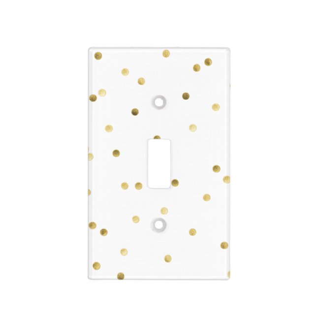 Gold Glitter Confetti Dot Light Switch Plate Cover (Front)