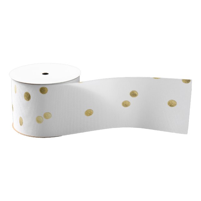 Gold Glitter Confetti Dot Polka 3" Ribbon Spool (Spool)