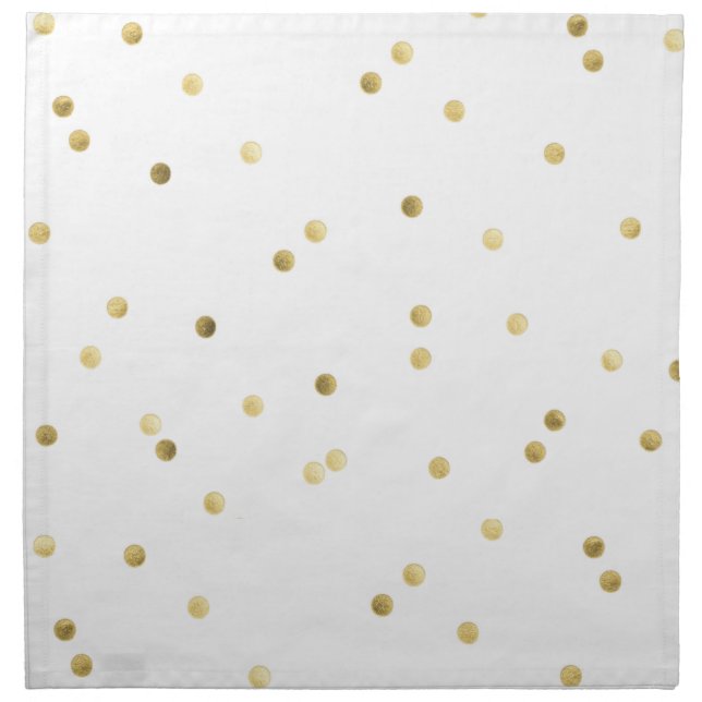 Gold Glitter Confetti Dot Polka Nail Polis Napkins (Front)