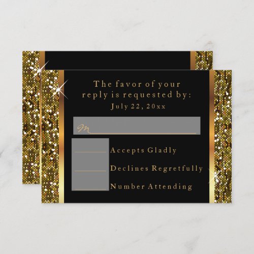 Gold Glitter Confetti Invitation