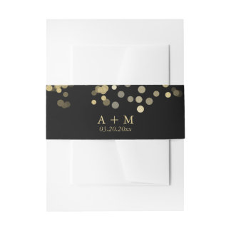 Gold Glitter Confetti Invitation Belly Band