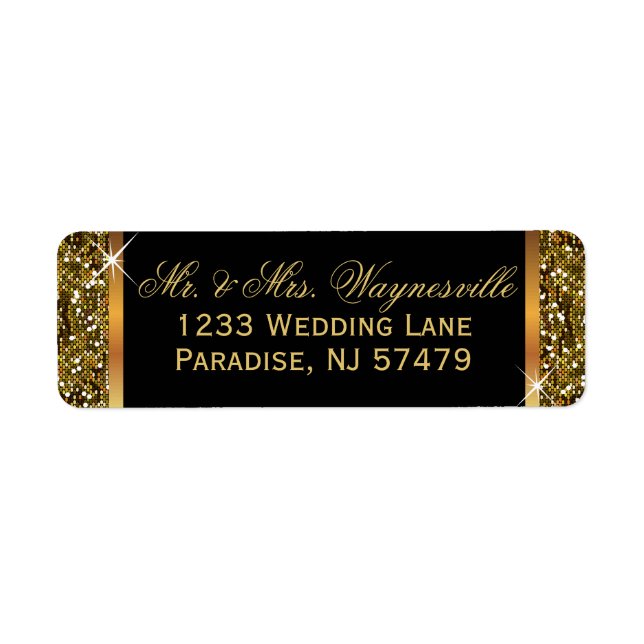 Gold Glitter Confetti Label (Front)