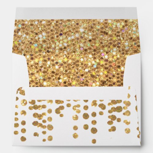 Gold Glitter Confetti Look Envelope