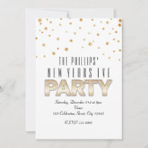 Gold Glitter & Confetti Modern PARTY Invitations