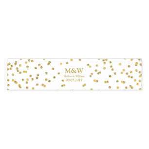 Gold Glitter Confetti Monogram Wedding Napkin Ring
