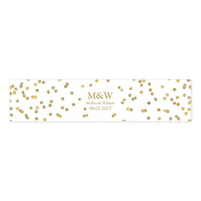 Gold Glitter Confetti Monogram Wedding Napkin Ring (Unfolded)