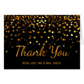 Gold Glitter Confetti Sparkles Black Thank You (Front Horizontal)