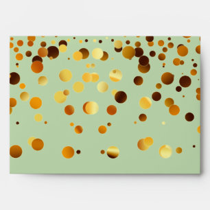 Gold Glitter Confetti Sparkles Green Envelope