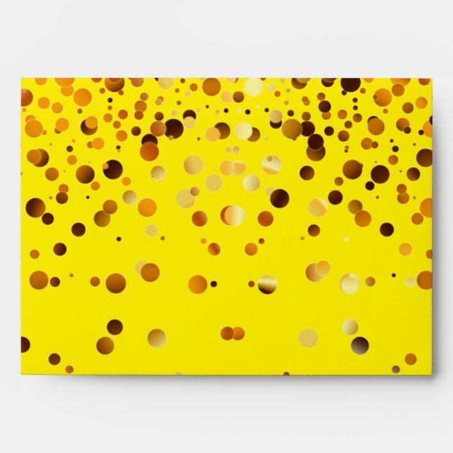 Gold Glitter Confetti Sparkles Yellow Envelope (Front)