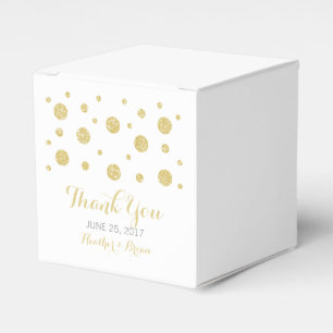 Gold Glitter Confetti Wedding Favor Boxes