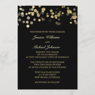 Gold Glitter Confetti Wedding Invitation