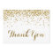 Gold Glitter Confetti Wedding Thank You Card