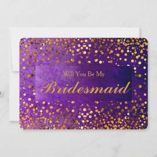 Gold Glitter Confetti Will you be my Bridesmaid