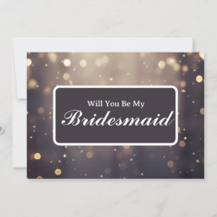 Gold Glitter Confetti Will you be my Bridesmaid Invitation