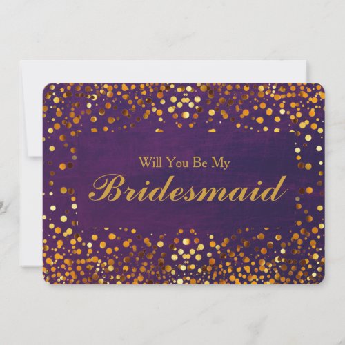 Gold Glitter Confetti Will you be my Bridesmaid