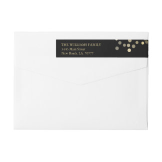 Gold Glitter Confetti Wrap Label
