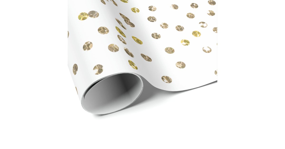 Gold Glitter Confetti Wrapping Paper | Zazzle