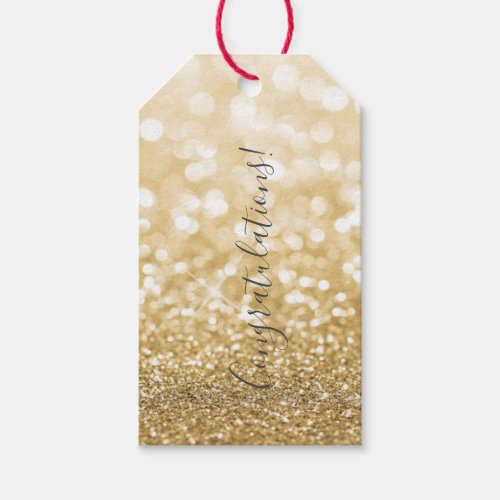 Gold Glitter Congratulations Gift Tags