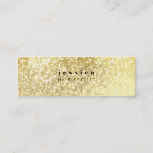 Gold Glitter Contemporary Hair Stylist Skinny Card Business Card Templates