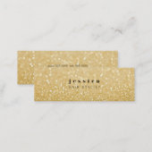 Gold Glitter Contemporary Hair Stylist Skinny Card (Front/Back)