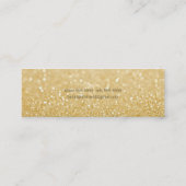 Gold Glitter Contemporary Hair Stylist Skinny Card (Back)
