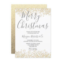 Gold Glitter Corporate  or Family Christmas Party Invitation