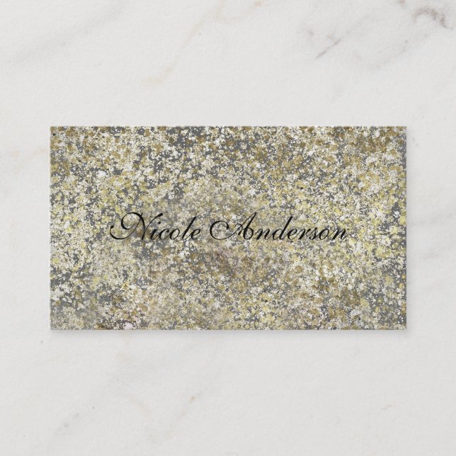 Gold Glitter Crackle Modern Chic Glam Sparkle Business Card (Front)
