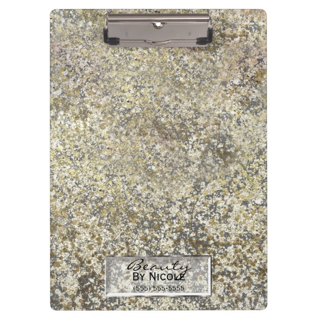 Gold Glitter Crackle Modern Chic Glam Sparkle Clipboard (Front)