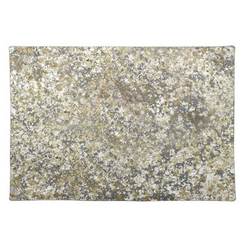 Gold Glitter Crackle Modern Chic Glam Sparkle Placemat