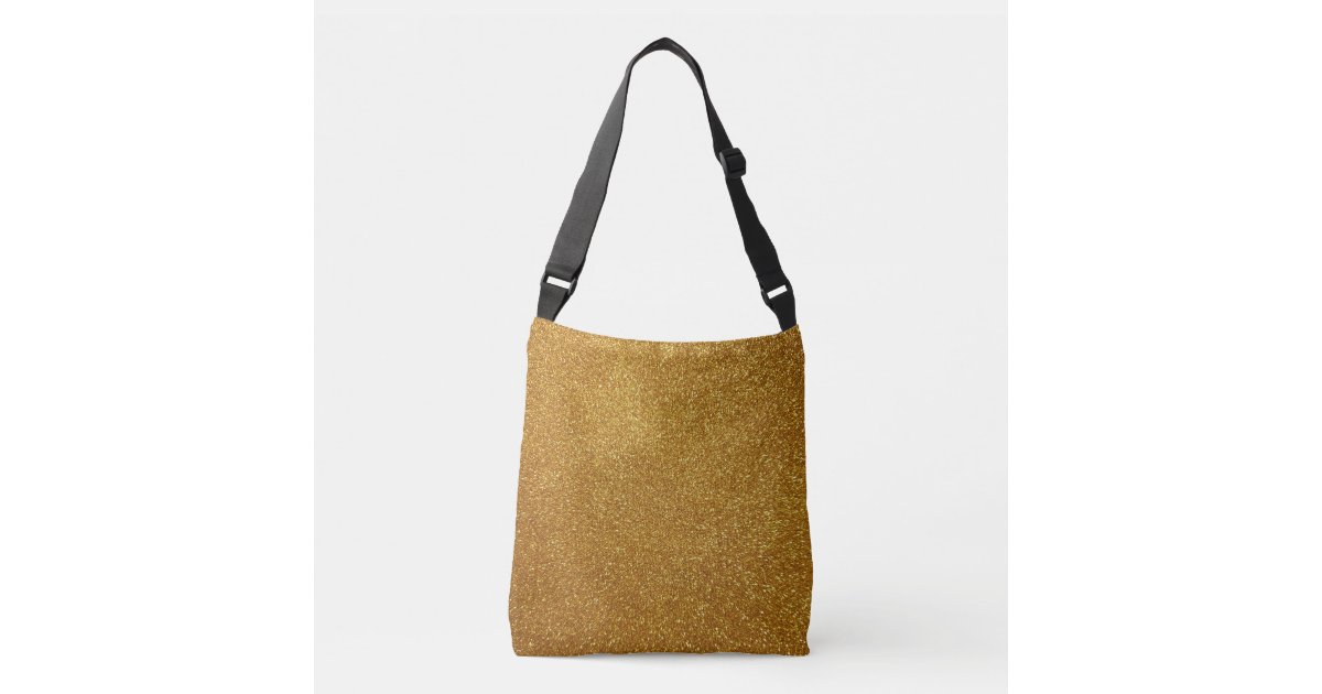 Gold glitter crossbody bag Zazzle