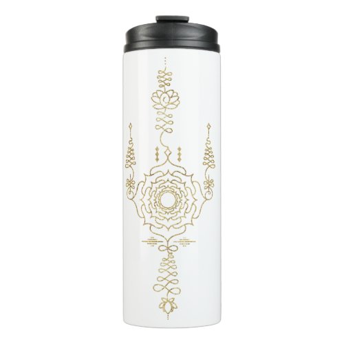  Gold Glitter Crown Chakra Totem White Thermal Tumbler